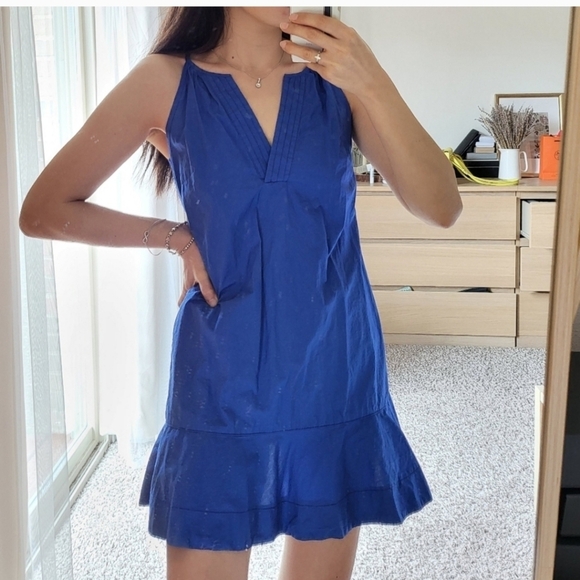 J. CREW blue 100% Cotton mini dress size 2 - Picture 2 of 9